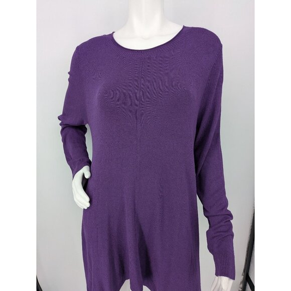 Eileen Fisher Tunic Sweater Top Women Size L Asymmetric Minimalist Capsule Cozy - Picture 4 of 9